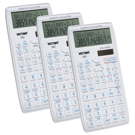 Victor Technology Scientific Calculator with 2 Line Display, PK3 940